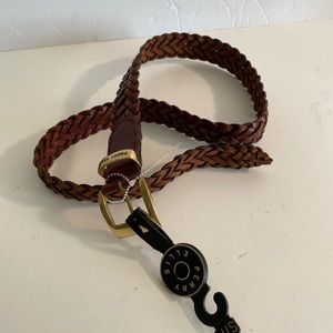 NWT Perry Ellis - Woman’s brown genuine brown braided 1” width belt, Size: S/M